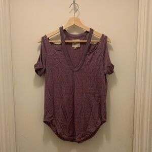 Chaser Purple Cold Shoulder Tee